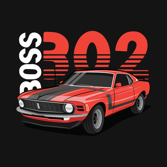 70 Ford Boss 302 Mustang DTF Transfer