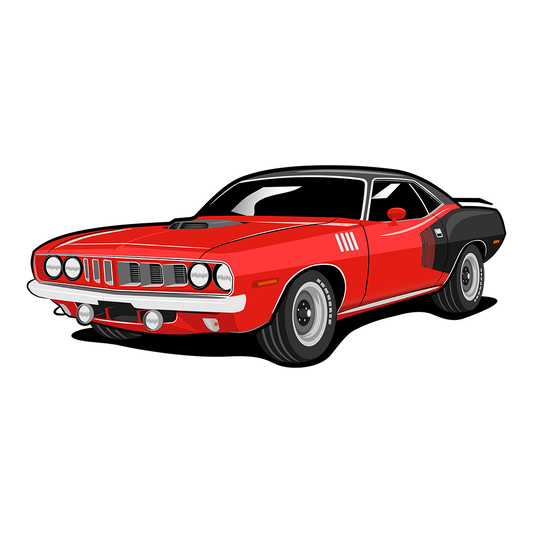 71 Red Plymouth Barracuda Tee