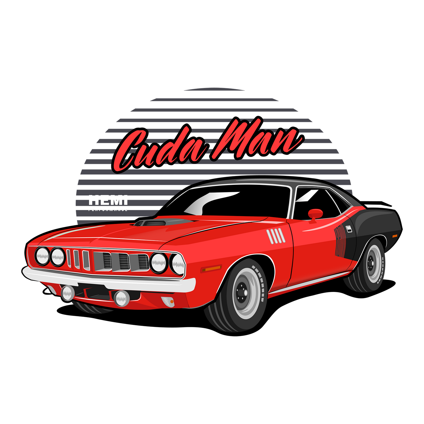 71 Red Cuda DTF Design