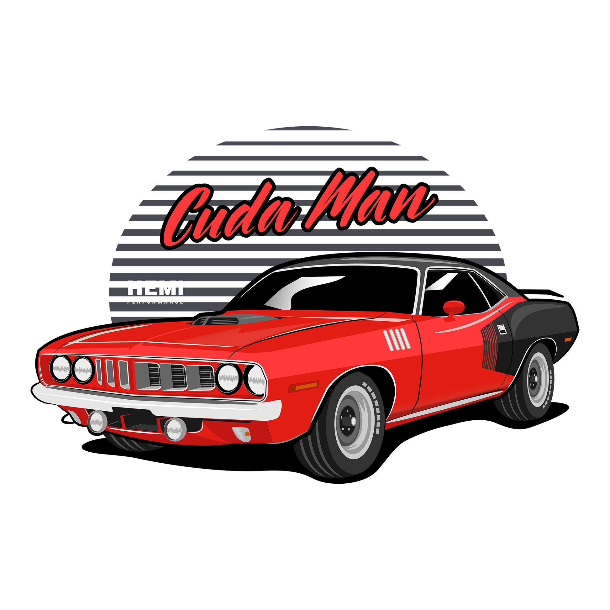 71 Red Cuda DTF Design