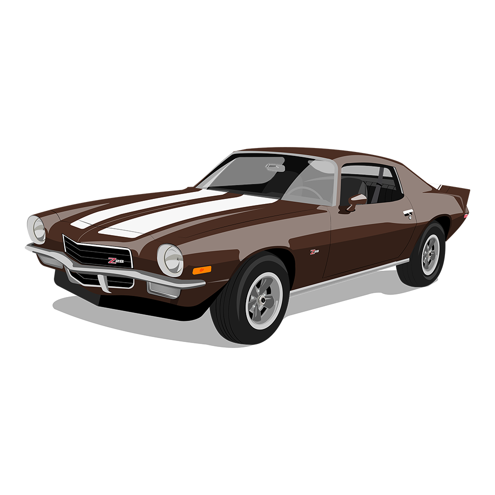 72 Brown Chevy Camaro Z28 DTF Tee