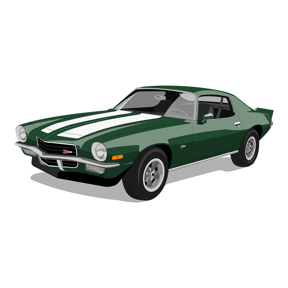 72 Green Chevy Camaro Z28 DTF Tee