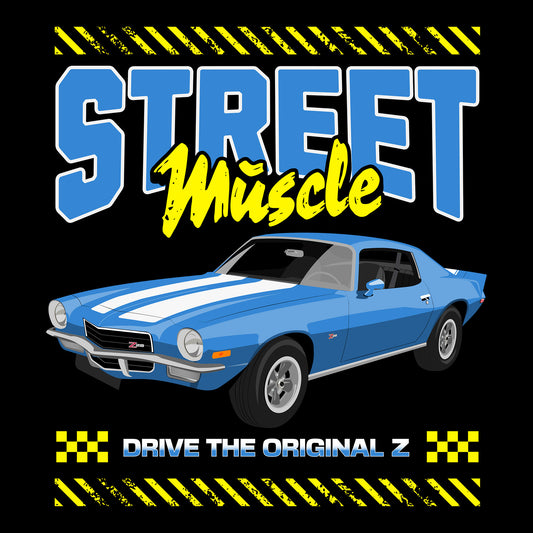 72 Blue Chevy Camaro Z28 DTF Transfer