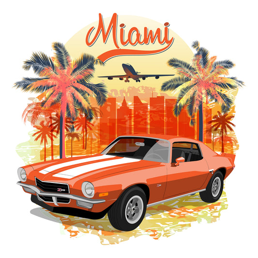 72 Ontario Orange Chevy Camaro Z28 DTF Transfer