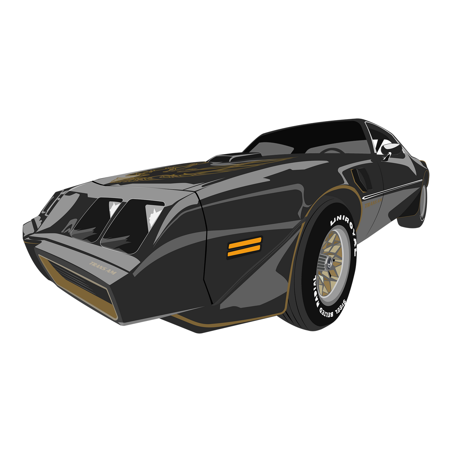 79 Black Pontiac Trans AM SE Classic DTF Design