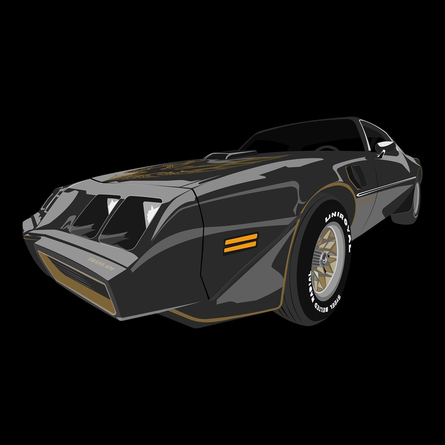 79 Black Pontiac Trans AM SE Classic DTF Transfer