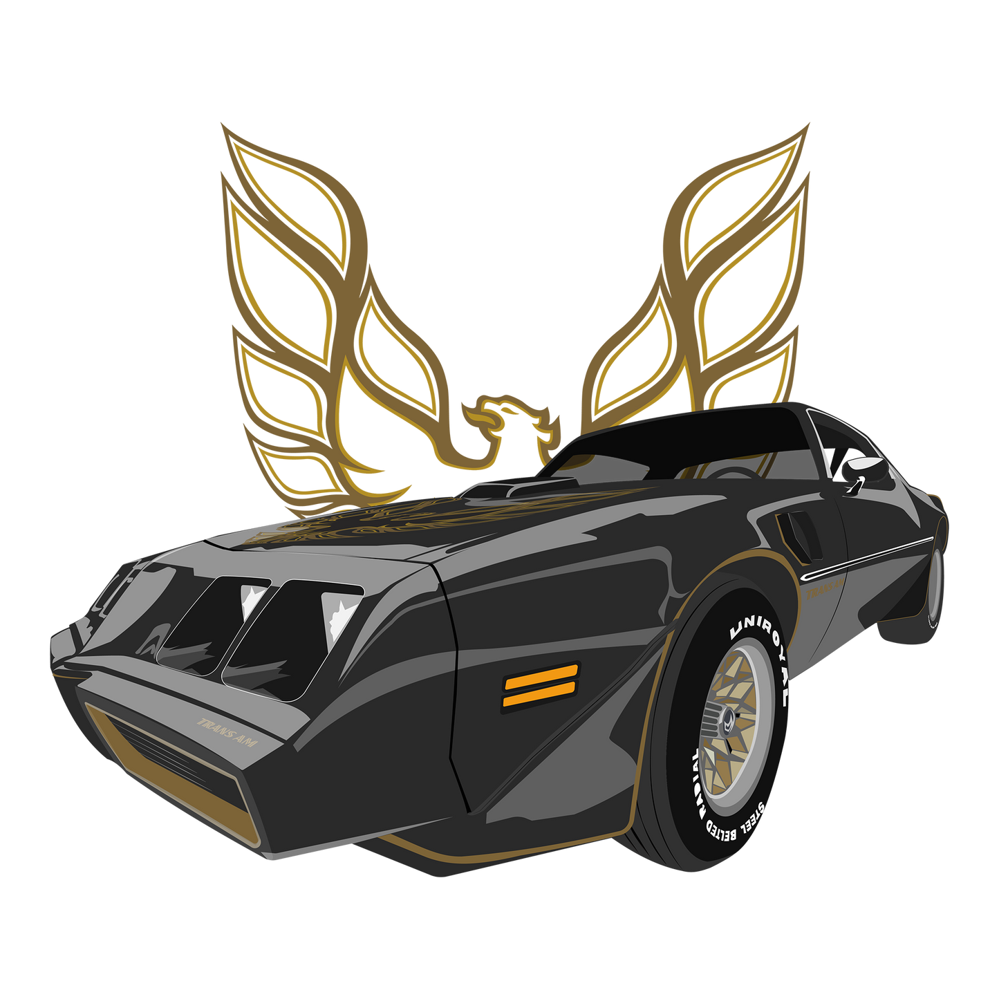 79 Black Pontiac Trans AM SE DTF Design