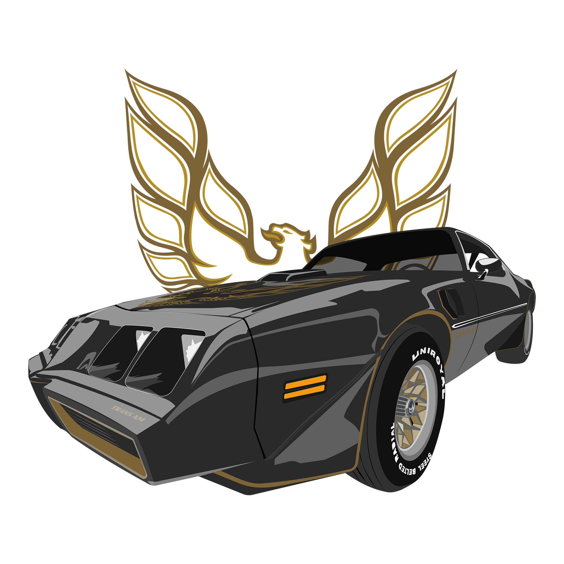 79 Black Pontiac Trans AM SE DTF Design