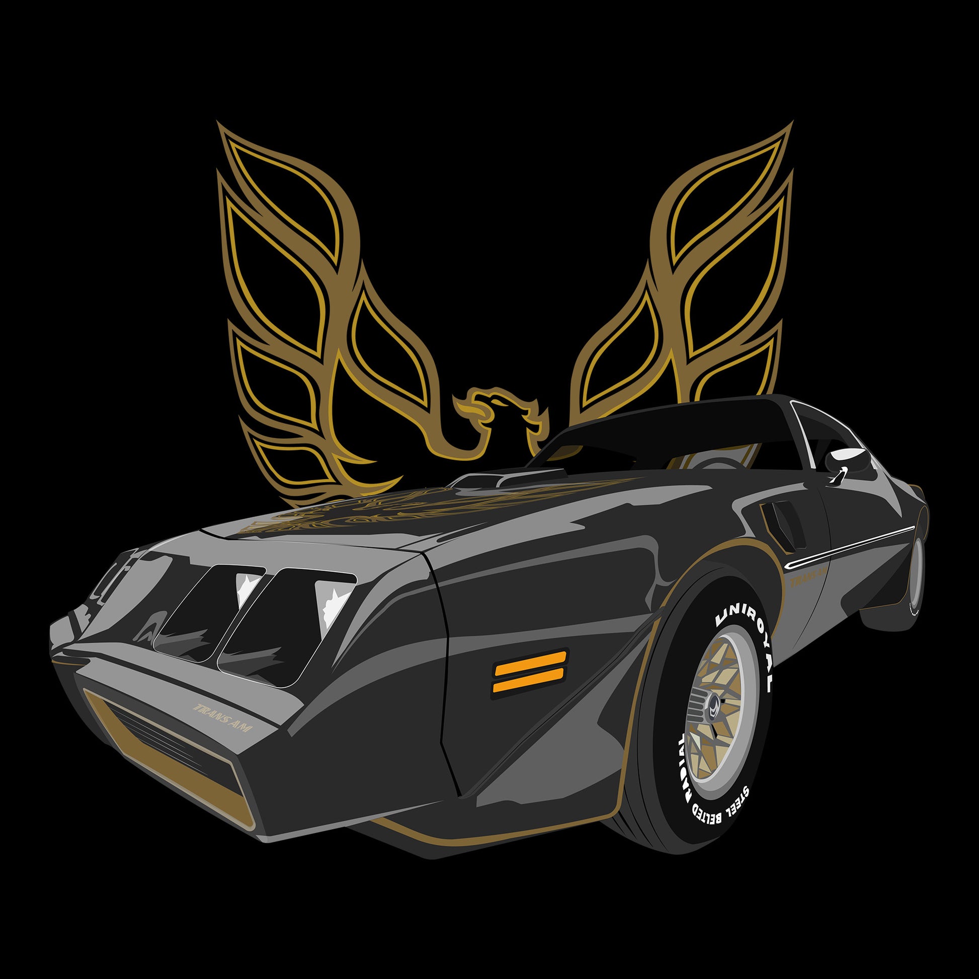 79 Black Pontiac Trans AM SE DTF Transfer