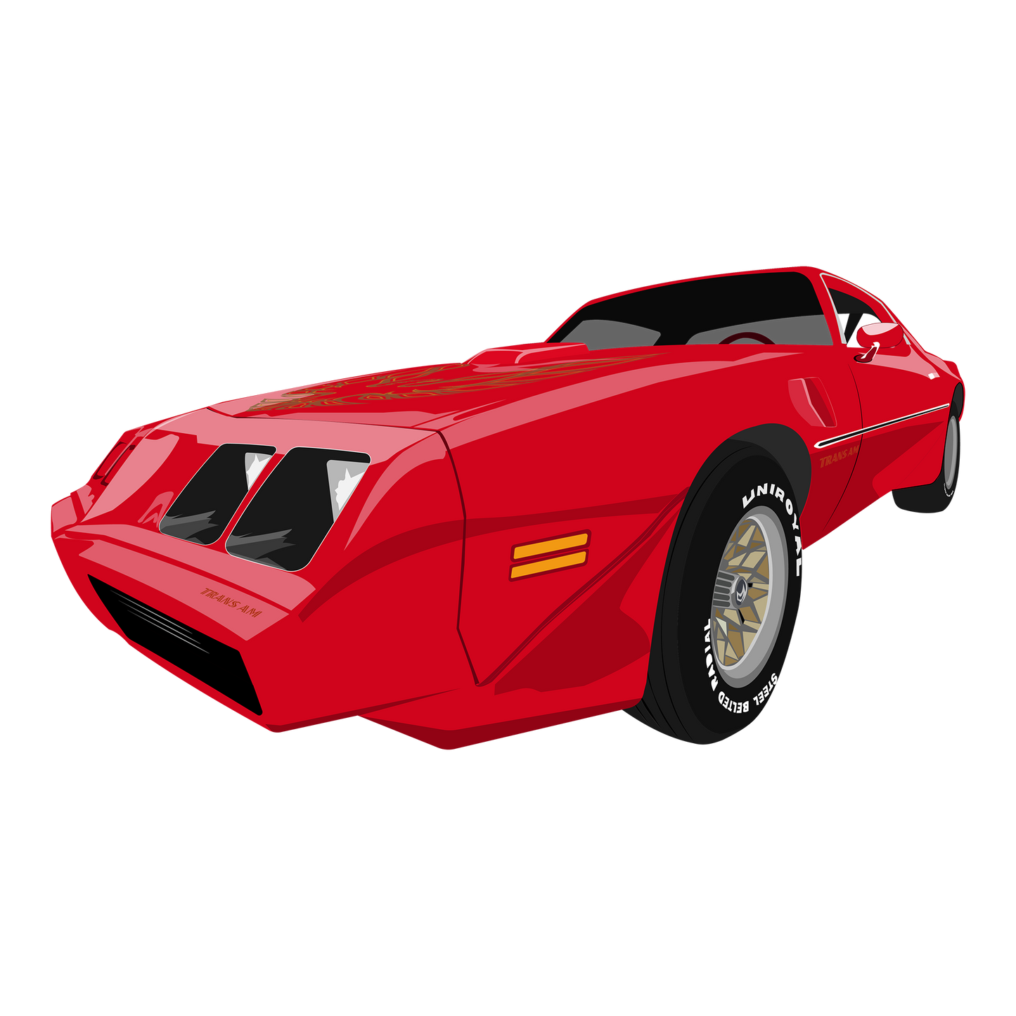 79 Red Pontiac Trans Am SE Classic DTF Design