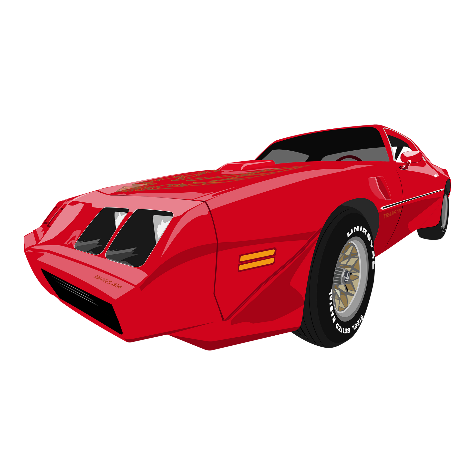 79 Red Pontiac Trans Am SE Classic DTF Design