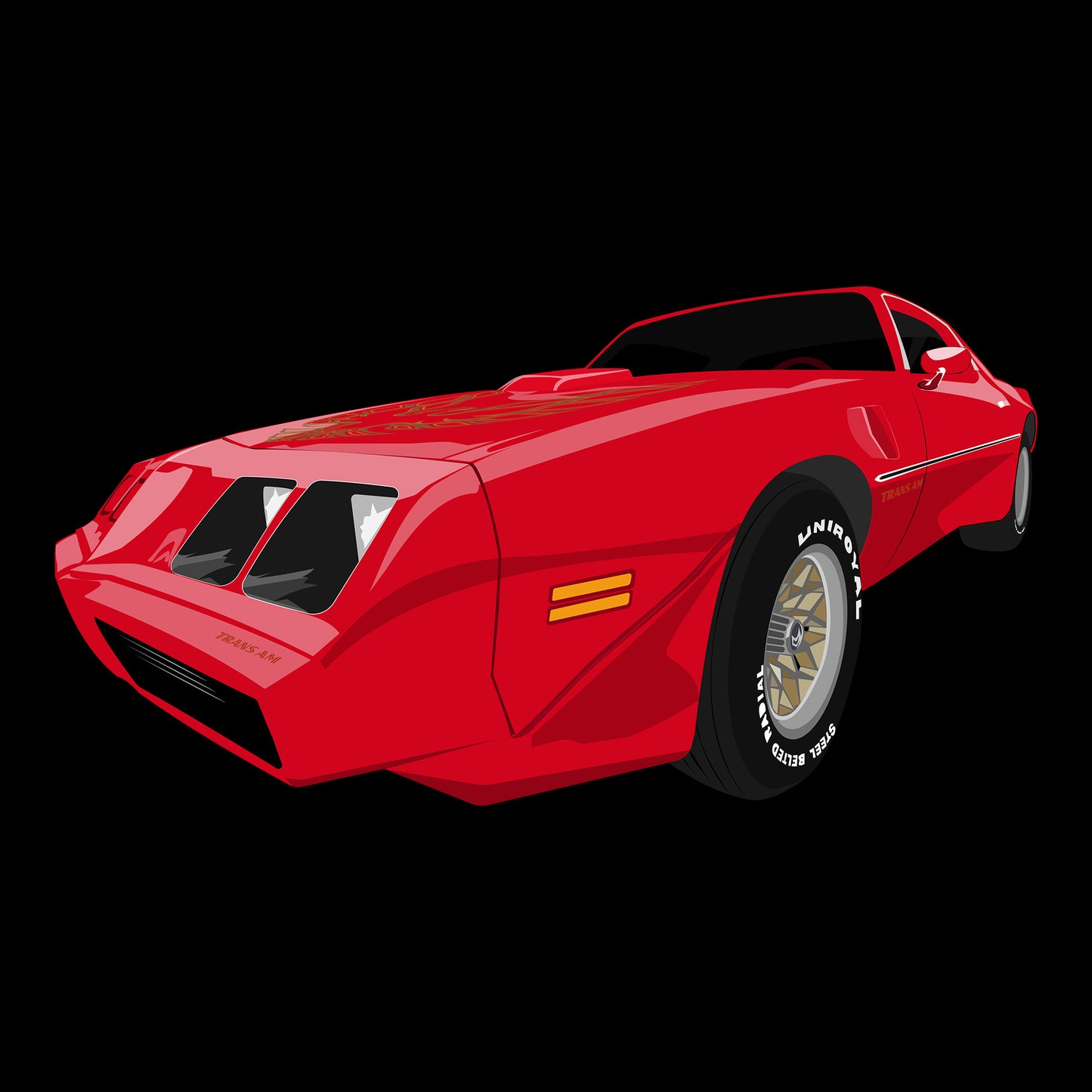 79 Red Pontiac Trans AM SE Classic DTF Transfer