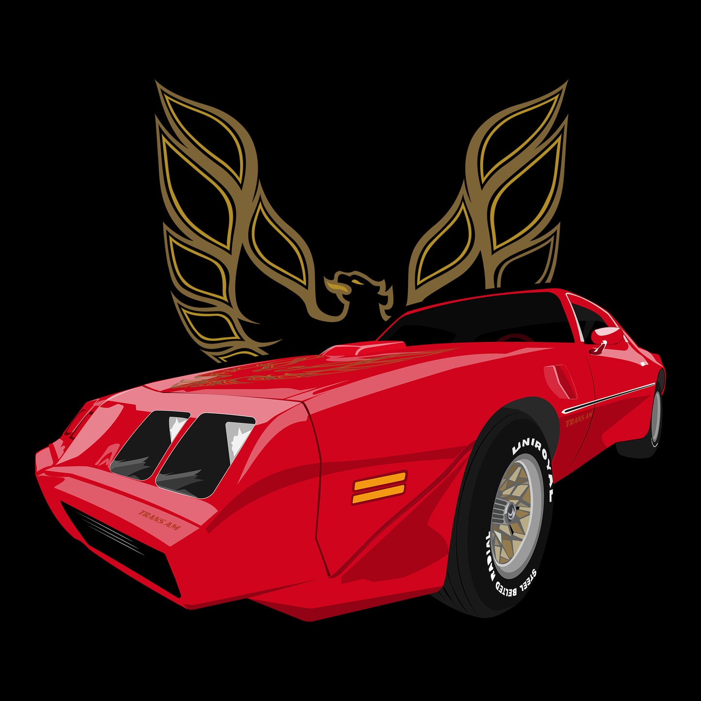 79 Red Pontiac Trans AM SE DTF Transfer