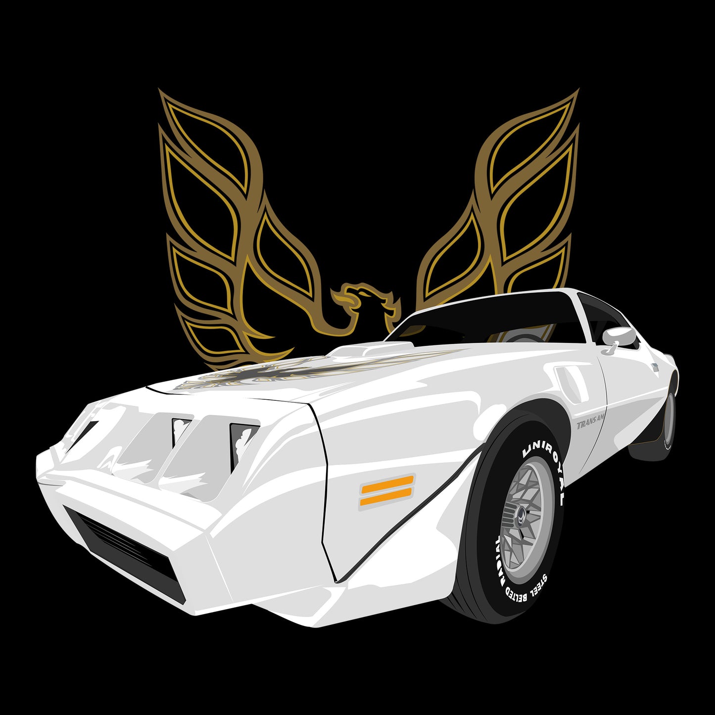 79 White Pontiac Trans AM SE DTF Transfer