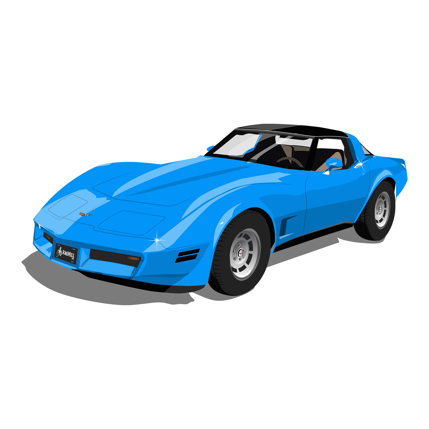 82 Blue Vette DTF Design