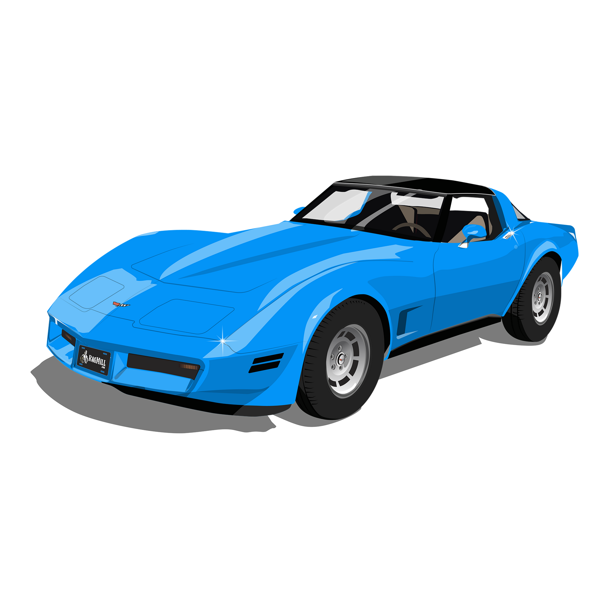 82 Blue Vette DTF Design