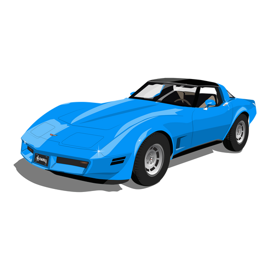 82 Blue Vette DTF Transfer