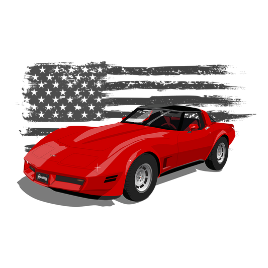 82 Red Chevy Corvette DTF Tee