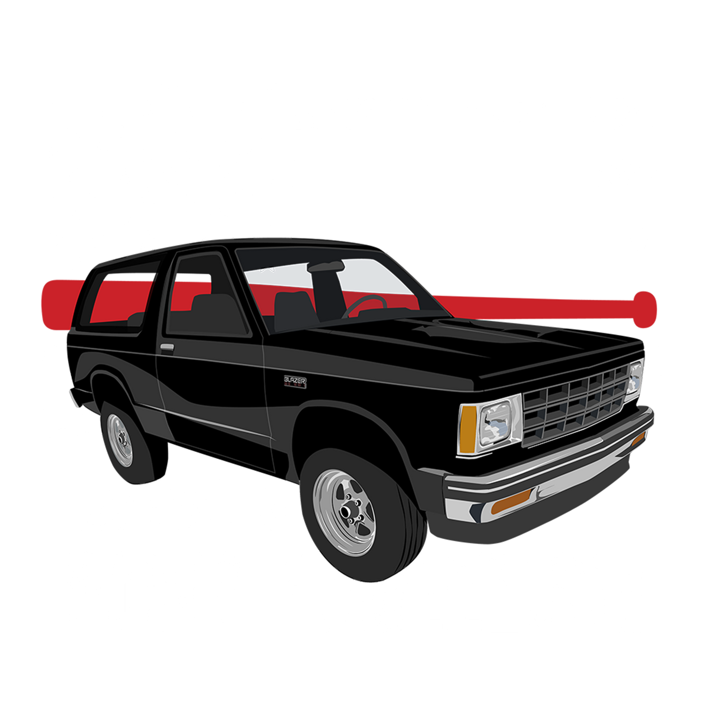 83 Black Chevy Blazer S10 DTF Design