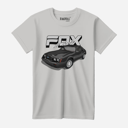 84 Black Ford GT Mustang Athletic Grey Bella+Canvas T-Shirt