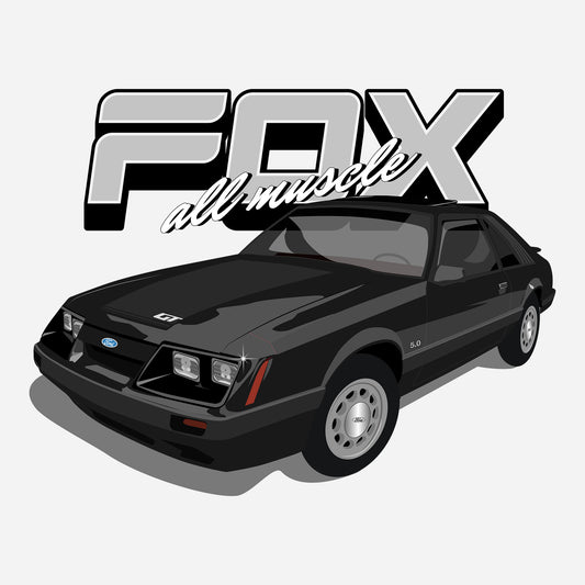 84 Black Ford GT Mustang DTF Transfer