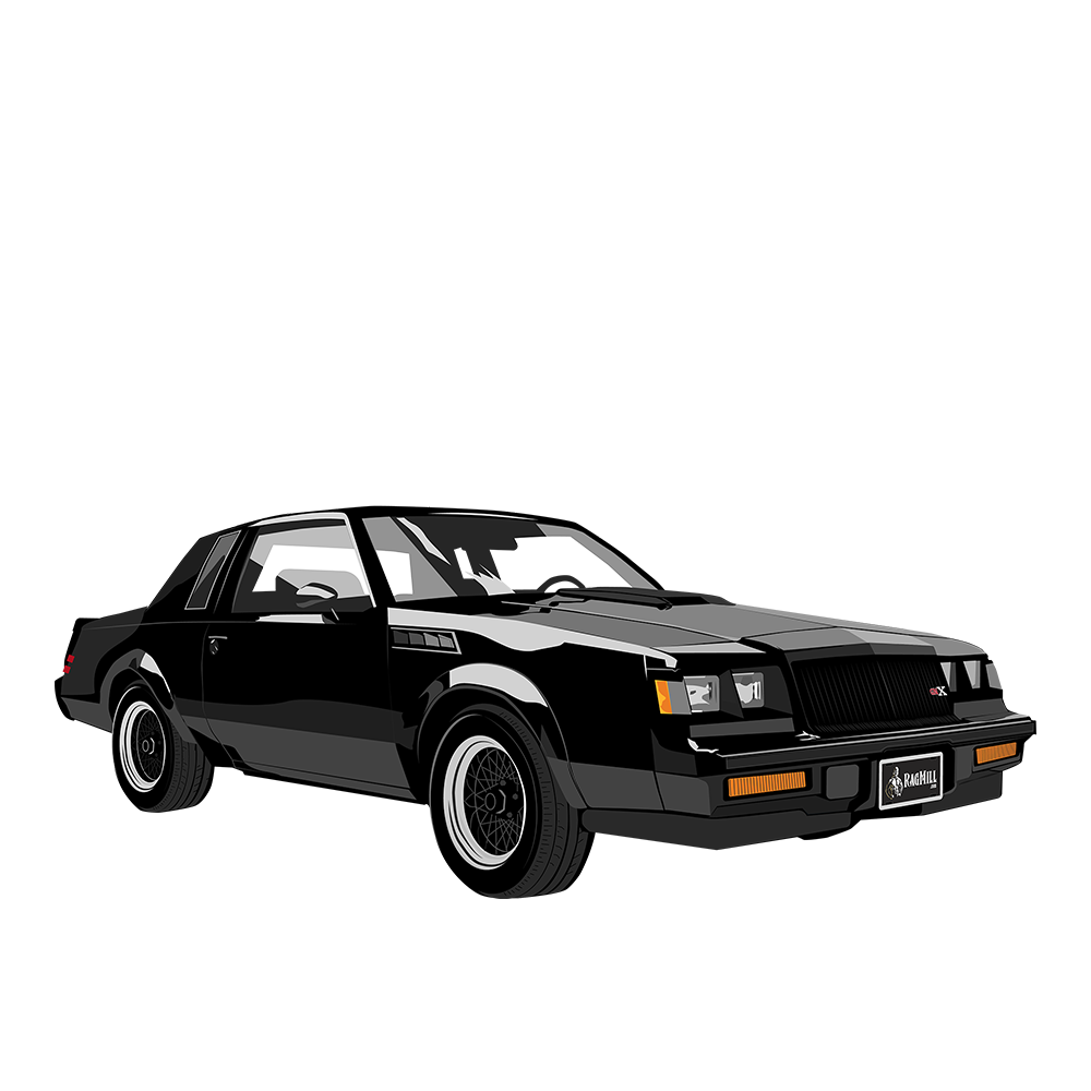 87 Black Buick Grand National GNX Bad To The Bone  DTF Design