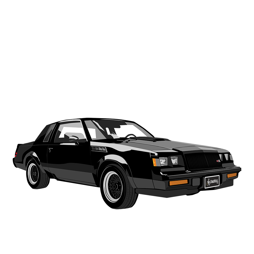 87 Black Buick Grand National GNX Grunge  DTF Tee
