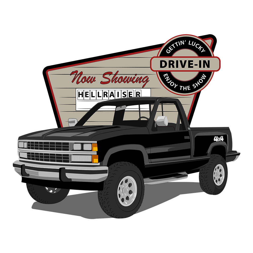 88 Black Chevy 4x4 Drive-in DTF Tee