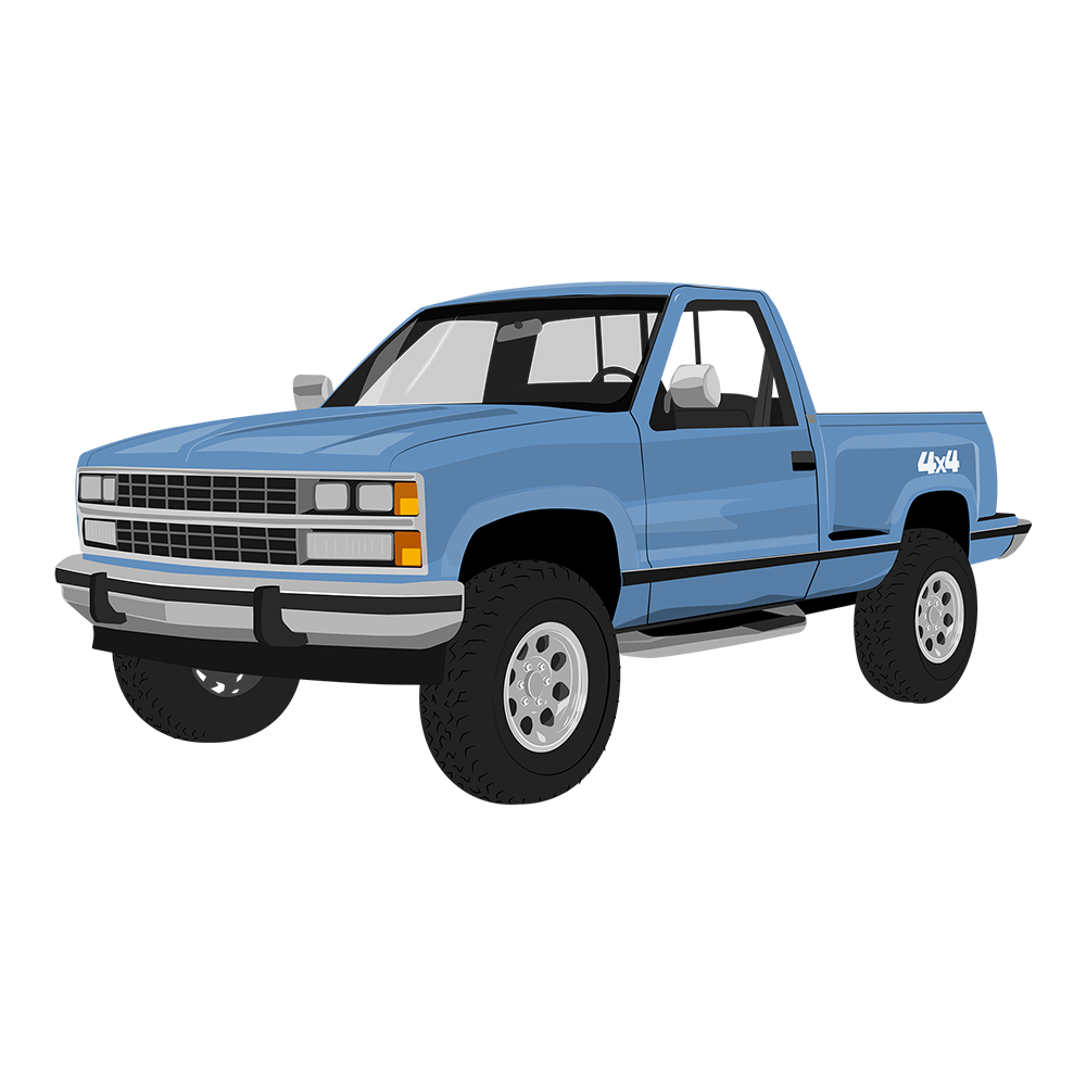 88 Blue Chevy 4x4 DTF Tee