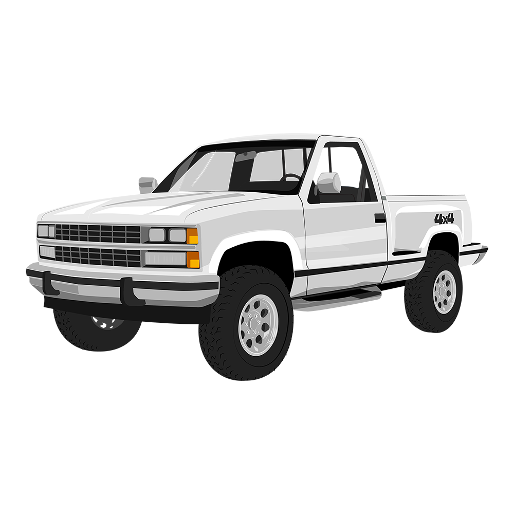 88 White Chevy 4x4 Pickup DTF Tee