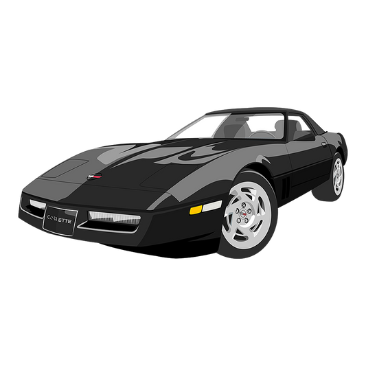 90 Black Chevy Corvette Coupe DTF Tee