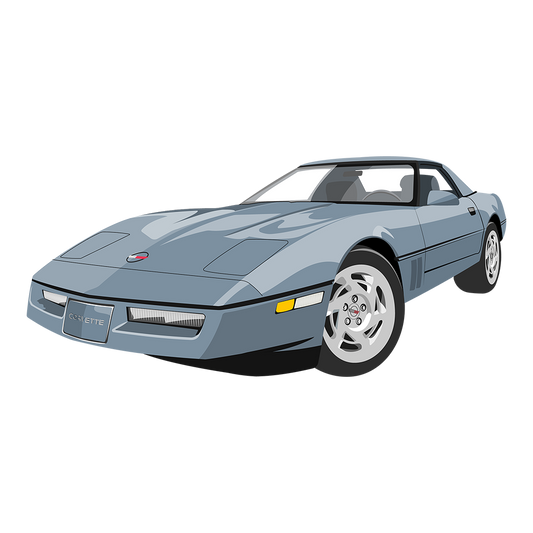 90 Blue Chevy Corvette Coupe DTF Tee