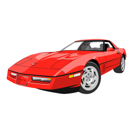 90 Red Chevy Corvette Coupe DTF Tee
