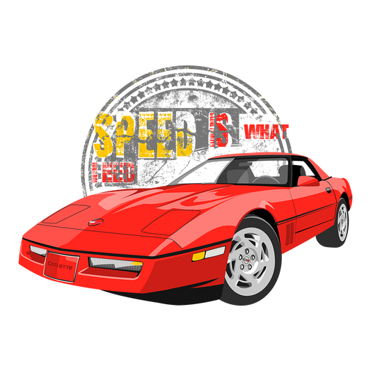 90 Red Chevy Corvette Coupe Speed DTF Tee