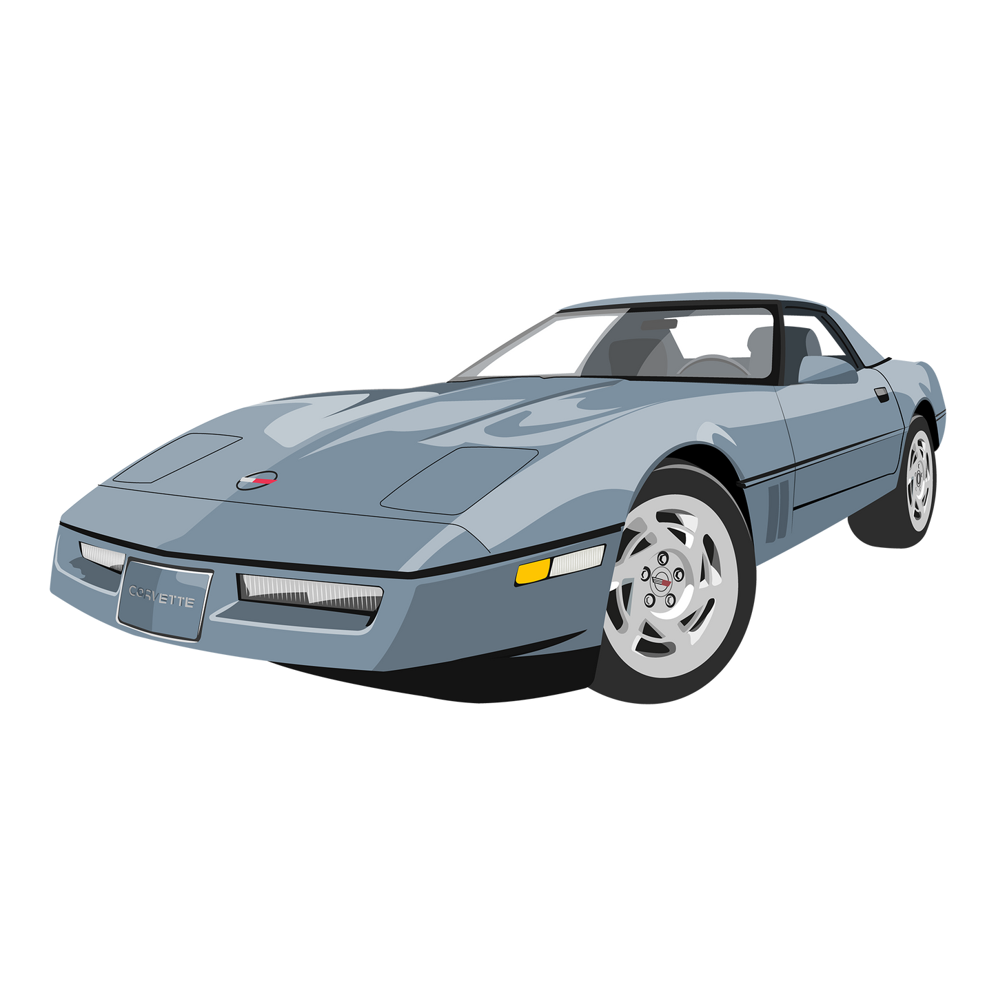 90 Steel Blue Chevy Corvette Coupe DTF