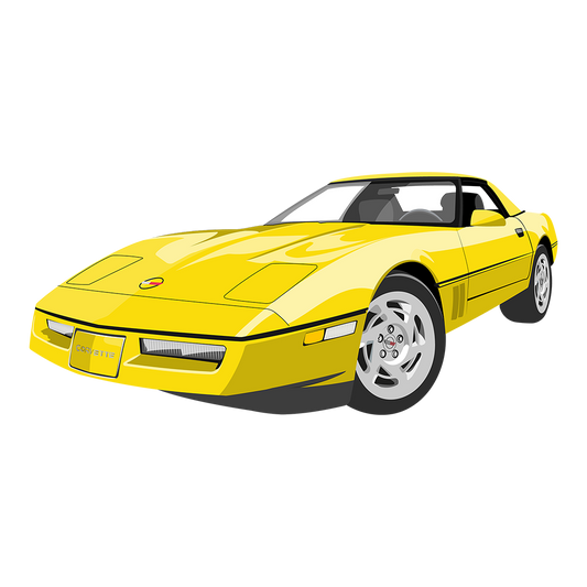 90 Yellow Chevy Corvette Coupe DTF Tee