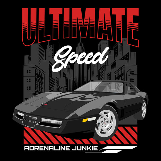 90 Black Chevy Corvette Coupe DTF Transfer