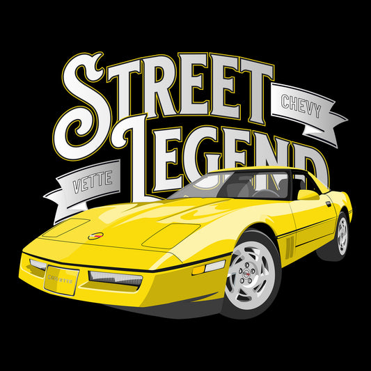 90 Yellow Chevy Corvette Coupe DTF Transfer