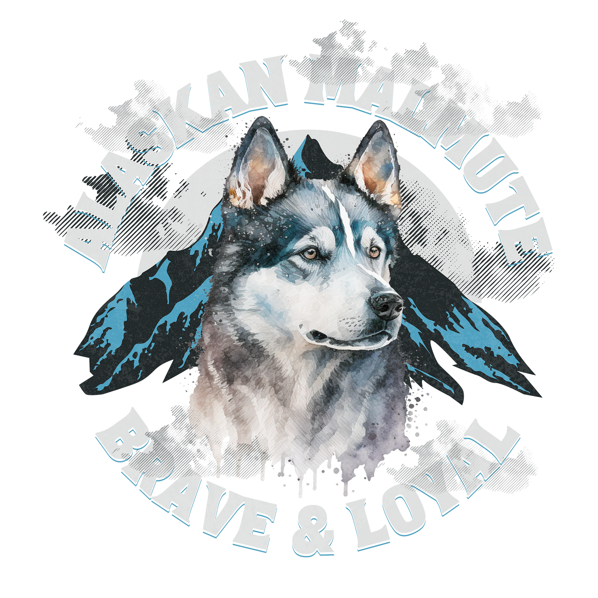 Alaskan Malamute DTF Design