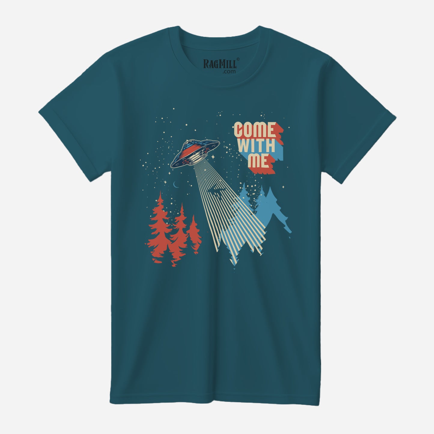 Aliens Deep Teal Bella+Canvas T-Shirt