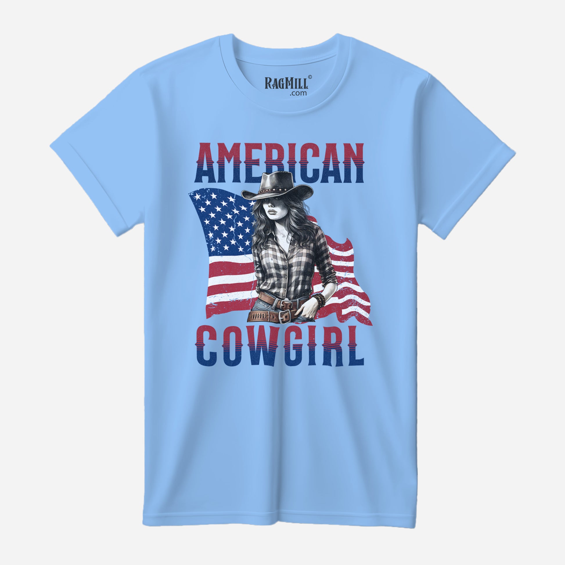 American Cowgirl Carolina Blue Bella Canvas T-Shirt