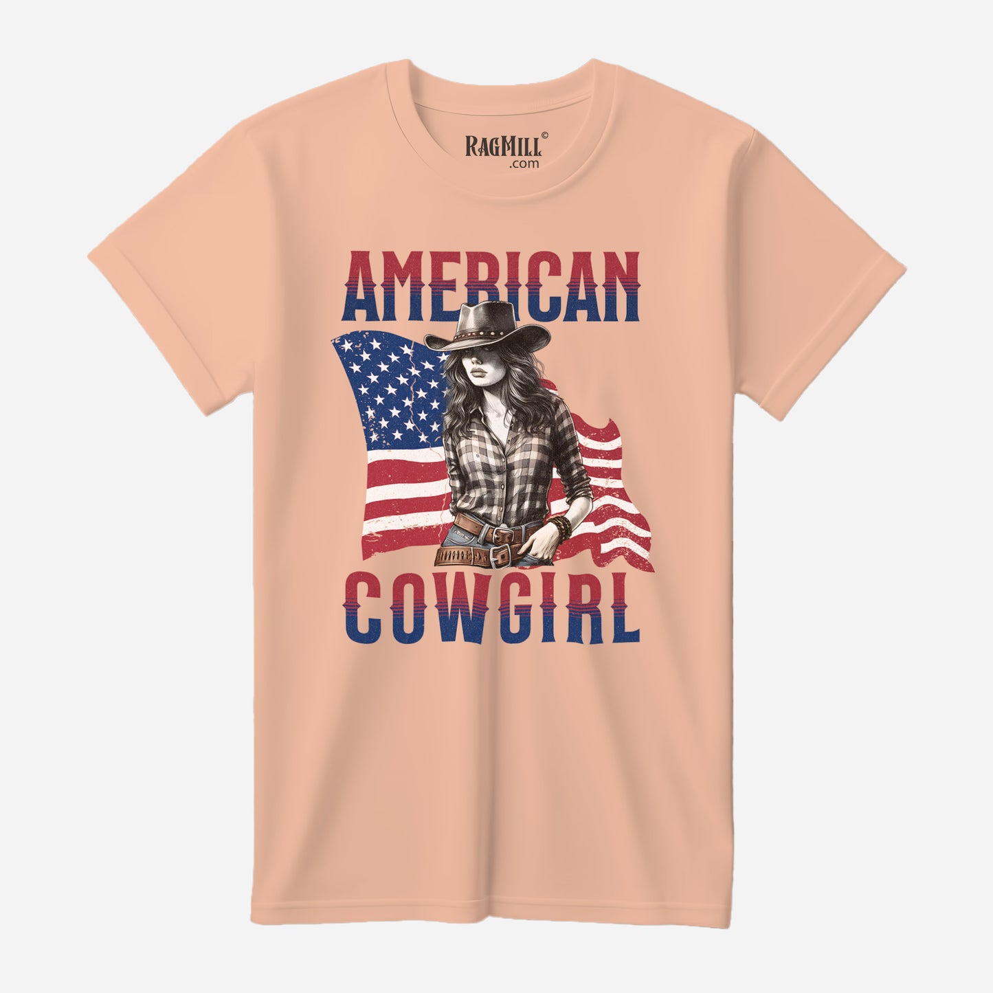 American Cowgirl Peach Bella Canvas T-Shirt