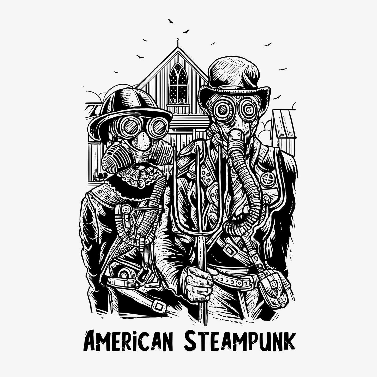 American Steampunk DTF Transfer