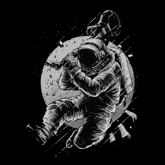 Illustration of an astronaut in a spacesuit on a black background