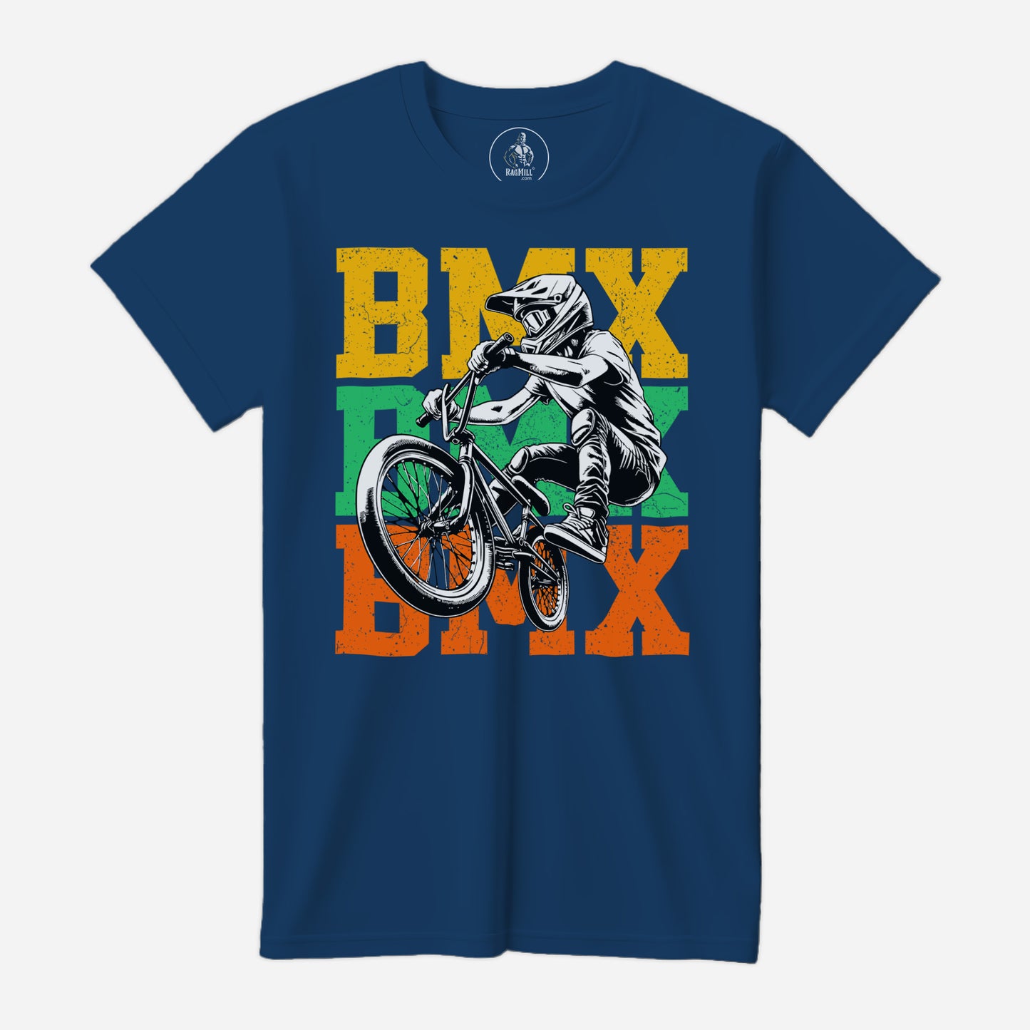 BMX Rider Cool Blue Bella+Canvas T-Shirt