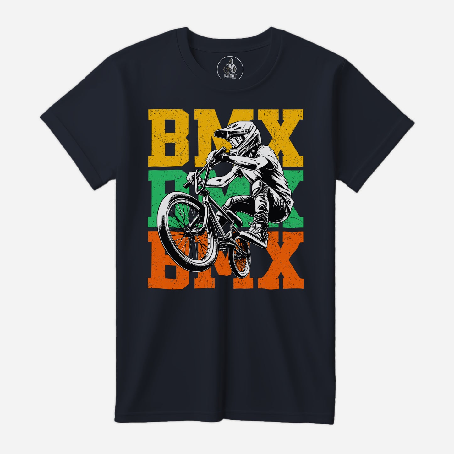 BMX Rider Navy Bella+Canvas T-Shirt