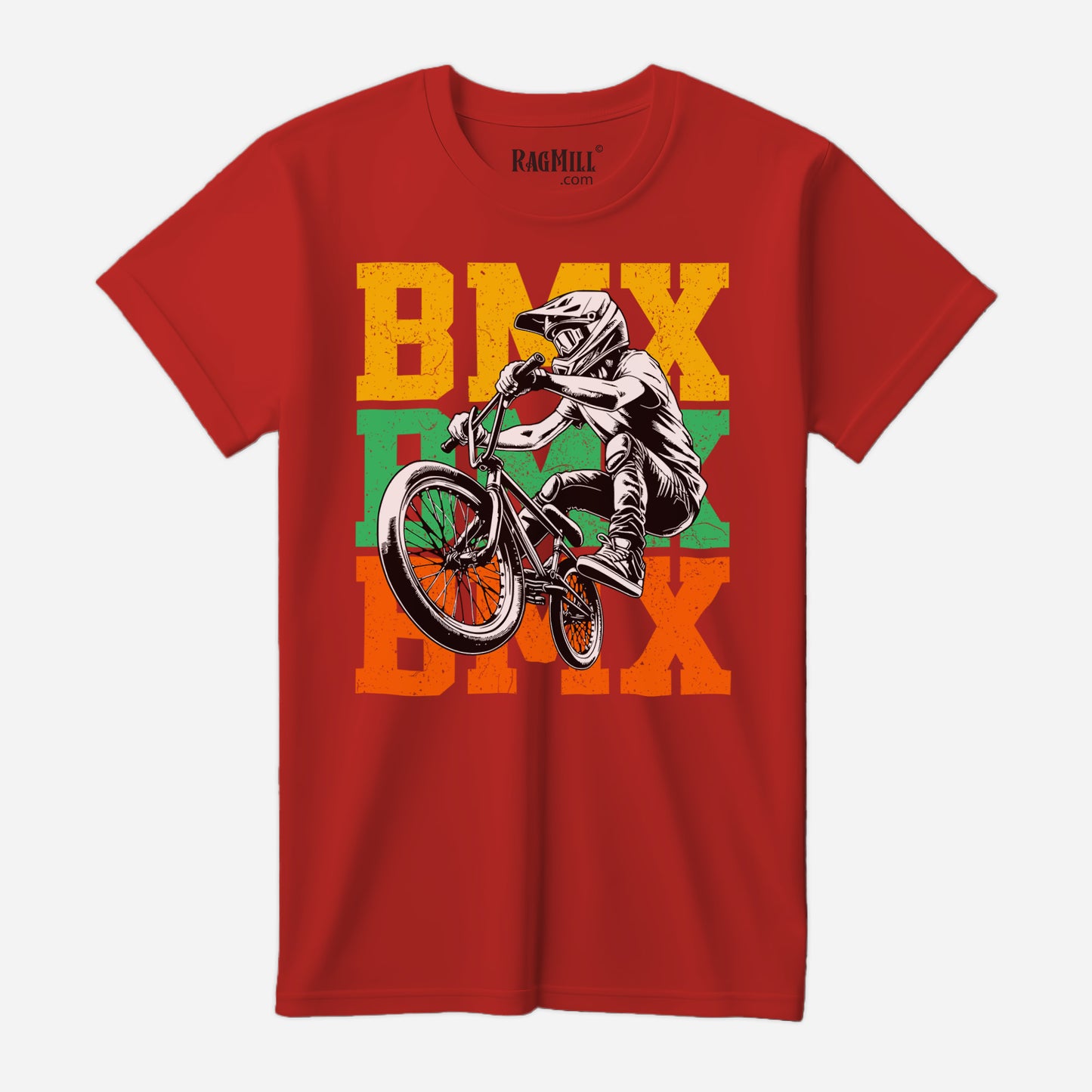 BMX Rider Red Bella+Canvas T-Shirt