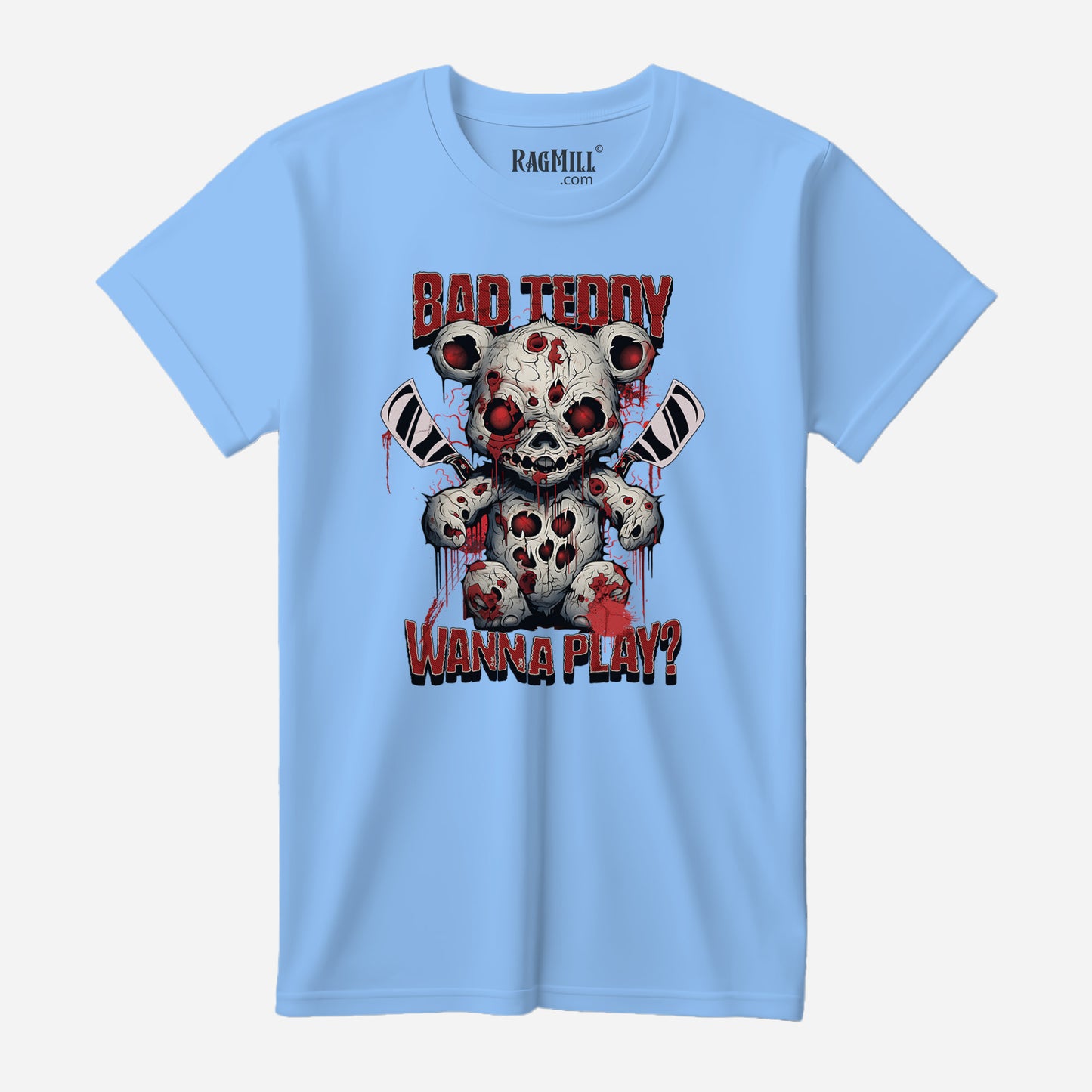 Bad Teddy Carolina Blue Bella+Canvas T-Shirt