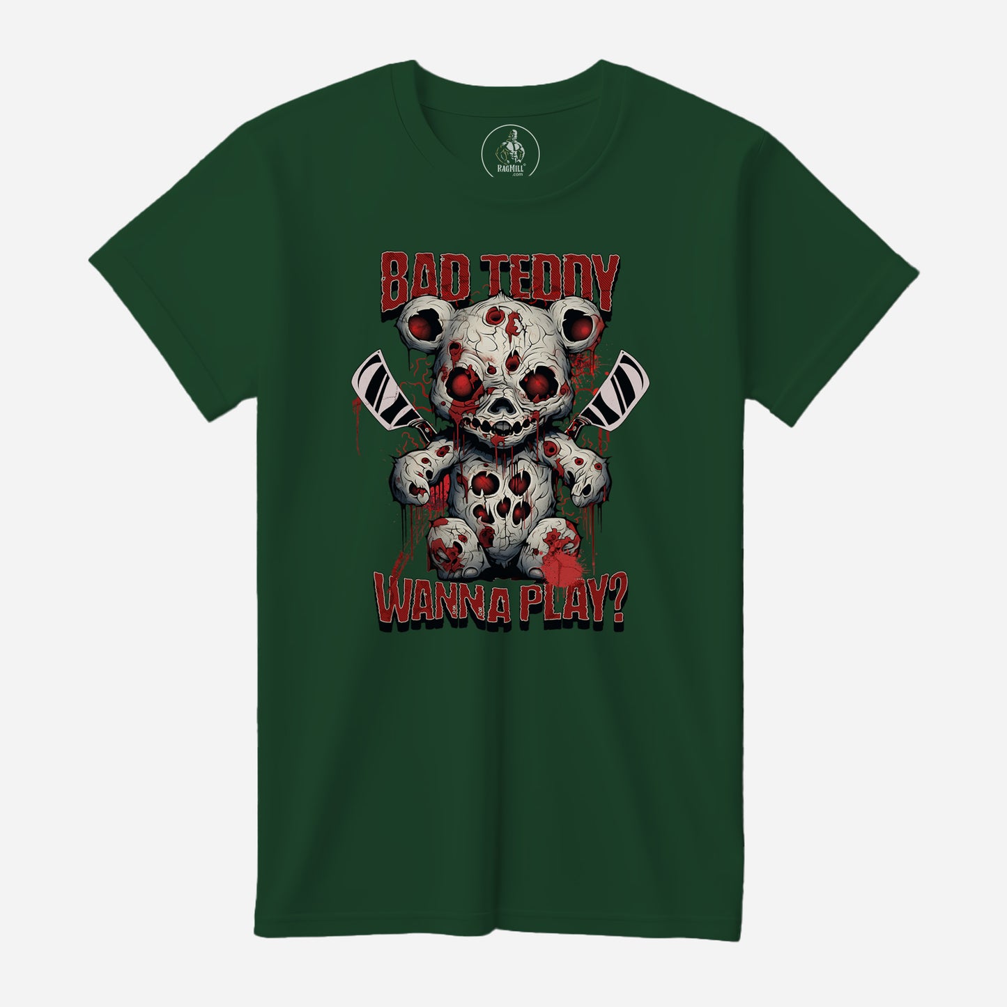 Bad Teddy Evergreen Bella+Canvas T-Shirt