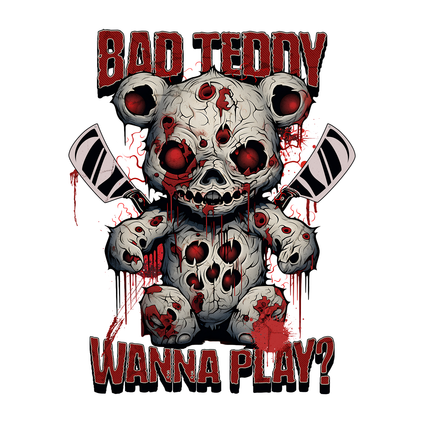 Bad Teddy DTF Design